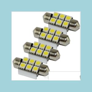 Car Bulbs 4Pc 36Mm C5W C10W Canbus No Error Festoon 6 Led 5050 Smd Car Licence Plate Light Housing Interior Dome Lamps Reading Light Dhz6J