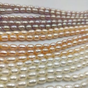 CHOKER 4-5-мм пресноводное жемчужное ожерелье риса в форме для женщин DIY Ювелирные изделия 36см одиночная прядь 14,2 