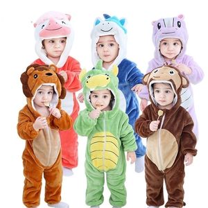 Kleding Sets 0-4Y Kigurumi Kids Pyjamas Zipper Lion Dinosaur Monkey Anime Cosplay Cosplay Kostuum Winter Flanel Toddler Boy Pajama Baby Girl Onesie 221103
