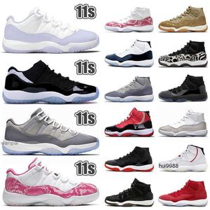 2023 Jumpman 11 11s Mens Women Basketball Shoes Hotsaling Man's Low Snakeskin Pink Infrared Cool Grey Rose Gold