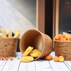 Dinnerware Sets Cattle Paperboard Bowl Disposable Dinner Salad Box Take Away Lunch Container Grade Liquid Wrapping Tools