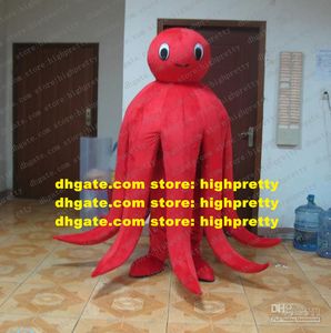 Red Octopus Devilfish Octopoda Octopi Mascot Costume Mascotte med litet huvud Big Body Adult Outfit Suit No.33