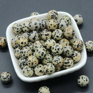 Natural 8/10/16/18/20mm de bola não porosa sem orifícios Chakra Dalmation Dalmation Jasper Gemstone Sphere Collection Cura Reiki Decor Balls Stone Bolas