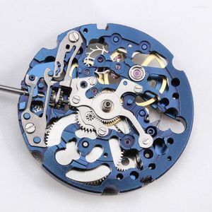 Наборы для ремонта часов Япония Miyota 8n24 Blue Mechanical Movement Skeleton Hollow автоматические замены Часто