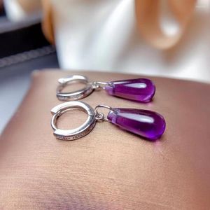 Orecchini a bottone Il regalo di nozze Orecchini con ametista in argento sterling 925 Fahshion naturale e reale