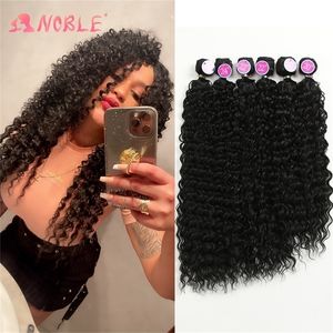 Syntetiska peruker Star Afro Kinky Curly Weave Bundles Synthetic 6Ps/Lot 20 22 24 tum Nature Color Wavy 221103