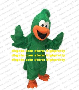 Grön lång päls plysch roadrunner maskot kostym fågel vuxen tecknad karaktär märke bild reklamartiklar zz8242