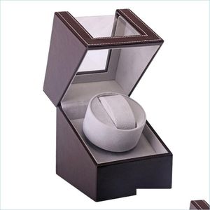 Smyckespåsar Väskor Förvaringsorganisator Display Låd Motor Shaker Hållare Matic Mekanisk Watch Winder Box Winder Case Us Plug Dr Dho9L