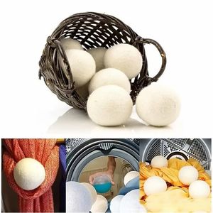 Outros produtos de lavanderia 6 cm de lavanderia de lavanderia limpa Bola reutilizável de tecido orgânico natural de lã orgânica lã de lã bolas de secador de lã