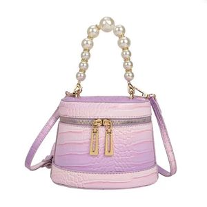 Shoulder Bags Summer New Gradient Color Pearl Bucket Handbag Crocodile Pattern Stylish HBP Shoulders Trend Messenger Bag