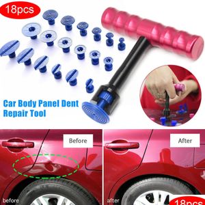 Automotive Repair Kits New Professional 18Pcs Tbar Car Body Panel Paintless Dent Removal Repair Lifter Tooladdpler Tabs Moto Damage Dhg5F