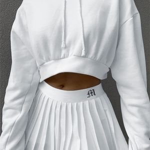 Kjolar waatfaak vit veckad kort kvinna elastisk midja mini sexig casual sommar broderi y2k tennis preppy 90s 221103