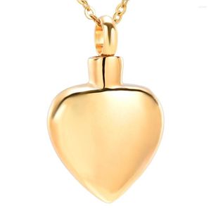 Chains Plain Heart Engravable Memorial Cremation Ashes Urn Necklace Chain Pendant Keepaske Cremains Holder Locket Jewelry Gold
