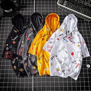 Men's T Shirts Summer Men Casual T-Shirts 2022 Male Short Sleeve Hooded Loose Tops Tees Harajuku Sportswear Tracksuit Clothes