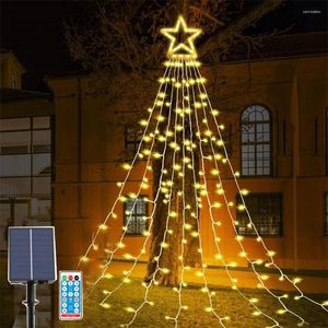 Stringhe 9x3,5 m a corda a stella luce 320 cascata a cascata albero di Natale con ghirlanda topper per decorazioni per feste natalizie