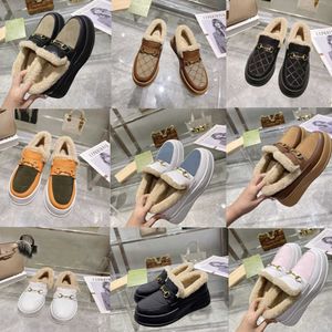 2022 Australia Stivali da neve Donna Designer Scarpe con plateau Pelliccia Mocassini Mocassino Cowboy Pelle Lana Stivali invernali Peluche Autunno Neve Scarpe di cotone con scatola 426