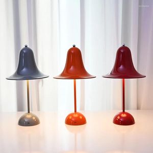 Lampy stołowe Nordic LED Bell Burkowca USB ładowna trójkolorowa dotyk ściemnianie oświetlenia w pomieszczeniach kawa