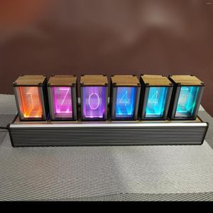 Tischuhren RgbLED Imitieren Glow Tube Clock Desktop Kreative Dekoration Geschenk Zeit Erinnerung