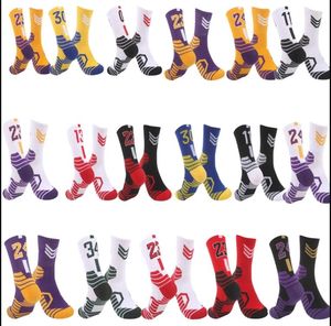 Men's Socks 3 Pairs Of Mid-tube Basketball Adult Thick-soled Sports Non-slip Player Number Crew Towel