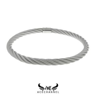 Colares com pingente ACECHANNEL aço inoxidável wirerope travável torkue escravo colar gargantilha homens mulheres cadeia colar amarras conjunto gargantilha 221103