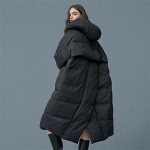 Women Down Down Parkas S- 7xl Fashion Winter Winter Duck Duck Coat Casaco Feminino X Long Style com capuz F192 221103