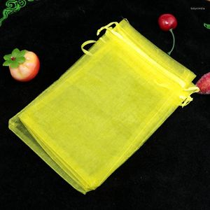 Smyckespåsar 500 st 5x7cm Organza Packaging Small Coloured Gaze DrawString Påsar örhänge Tillbehör Förvaringssäckar Partihandel