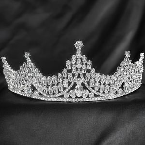 Tiara Crown Lady Bride Fryzury Inkrustowane kryształowe cyrkony ciasto nakładka na nakładkę