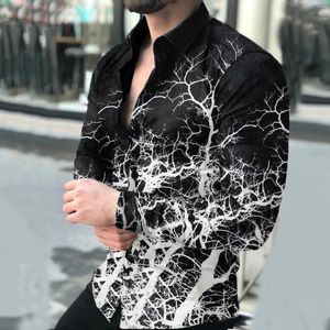 Men's Casual Shirts Short Sleeve Button Down Shirt Men's Autumn And Winter Comfortable Stand-up Collar Printing Top Running Exercise