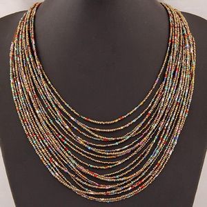 Choker Fashion For Women Brand Bohemia Necklace Exaggerated Luxury Multilayer Beads Statement Chunky Wholesale