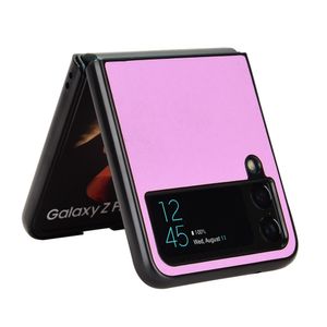 Custodie per telefoni alla moda per Samsung Galaxy Z Flip 4 3 Z Fold 4 Cover in plastica con adesivo in tinta unita in pelle PU