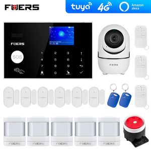 4G Wifi GSM alarm systems security Tuya Alexa App Wifi Camera Touch keypad Smart Home Burglar Alarm System Security Alarm Y1201261W