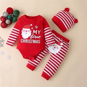 Clothing Sets My First Christmas Baby Girl Clothes Boy for Little Boys born Fall Toddler Autumn Set Unisex Suits Mother Kids 221103