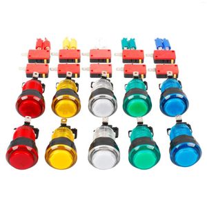 Controller di gioco 10x pulsanti arcade LED Switch pulsante a colori a colori per acade macchina Mame jamma PC giochi multicade