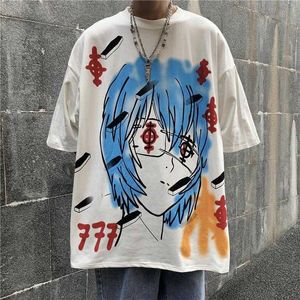 Camisetas Masculinas Grafite Gráfico Masculino Hip Hop Harajuku Camiseta Plus Size Branco Y2k Oversize Camisetas Femininas Manga Curta Adolescentes Tops G221103