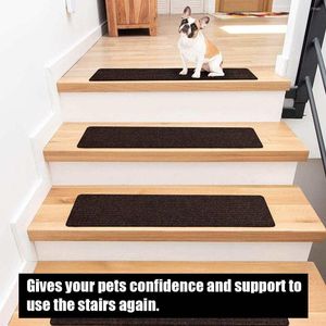 Carpets 5PCS 55x22x3CM Anti-slip Carpet Stair Pads Treads Step Staircase Stain Free Rugs Safety Solid Floor Mats Indoor Warm Pad