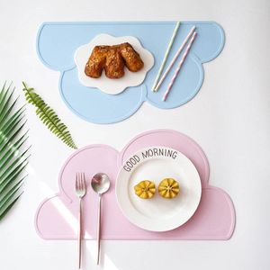 Tovagliette per bambini Simpatico piatto da pranzo semplice nuvola per bambini Tovaglietta per bambini in silicone ecologica