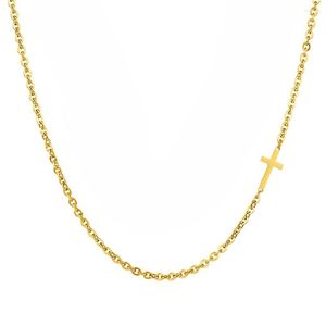 Pendant Necklaces Gold Cross Necklace For Women Drop Color Stainless Steel Fashion Female Small Sideways Jewelry Gift