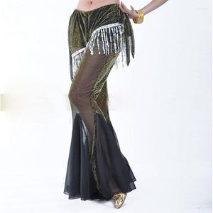 Scene Wear Women's Belly Dance Costume Flash Silver Cloth Pants/Byxa Dancing Fishtail Pants