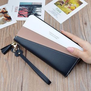 Wallets Women Long Zipper Leather Coin Purses Tassel Design Clutch Female Money Bag Holder 494