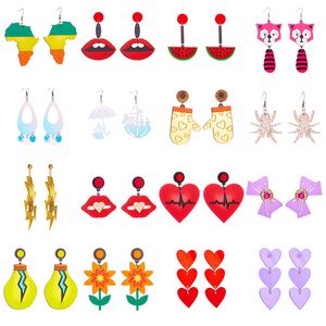 Stud Yaologe Exaggeration Cartoon Heart Lips Big Acrylic Earrings For Women Fashion Resin Ear Jewelry Party Wedding Gift 2022 Smtlg