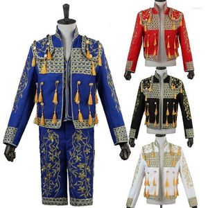 Мужские костюмы вышивающие кисточки мужски дизайн европейские костюмы для суда для певцов блейзер танцевальная куртка Star Style Punk