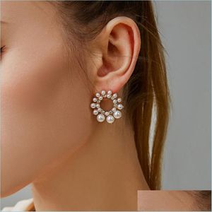 Stud Stud 2021 Trendy Ladies Pearl Kolczyki bankietowe Akcesoria Nisza Nisza Pierce Drop dostawa biżuteria Dhat6