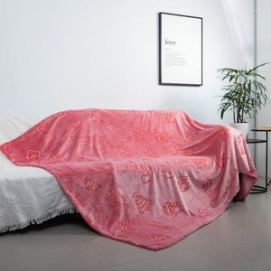 Blankets Christmas Luminous Glow Blanket Nap Air Conditioner Bed Sheet Sleeping Bedroom Dormitory Rest Room Warming Birthday Gift
