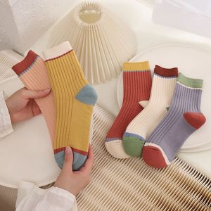Носки детские чистые хлопчатобумажной средней длиной трубки осень и зимний классический сопоставление цвета