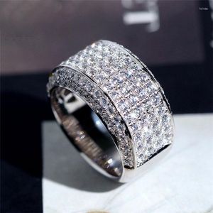 Anéis de casamento simulação de anel feminino de luxo masculino no engajamento total de jóias atmosféricas de personalidade atacado por atacado