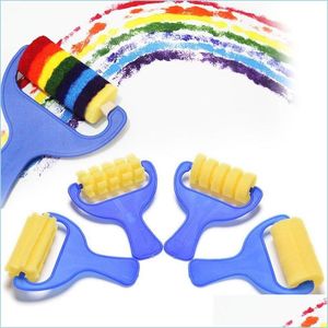 Other Office School Supplies Diy Seal Yellow Sponge Brushes Plastic Handle Painting Graffiti Ding Intelligence Toys Mti Function 3 Dhy9T