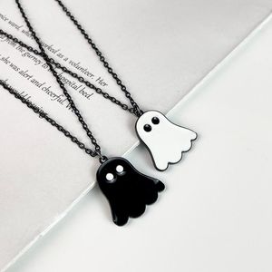 Collane a ciondolo Fashion Fashion Cute Black Ghost Lovely Couple Couple Couple For Women Girls Snowman Doll Halloween Jewelry