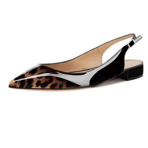 Kadın Ayakkabı Kadın Daireler Slingback Kapalı Ayakkabılar Moda Marka Kırmızı Dipler Saçlı Toe Sığ Slaytlar Toka Slingbacks Sandaletler Elbise P 793