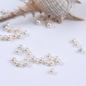 Beads Wholesale 3-3.5/3.5-4/4-4.5mm Natural White Near Round Freshwater Loose Pearls No Hole For Making Jewelry
