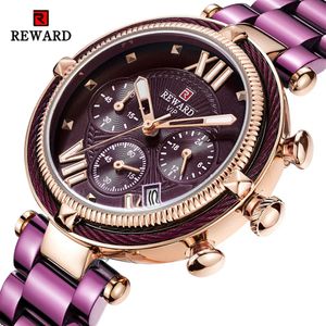 REWARD Fashion Women Watches Steel Strip Quartz Watch For Montre Femme 2020 Ladies waterproof Wrist Watch Relogio Feminino291j